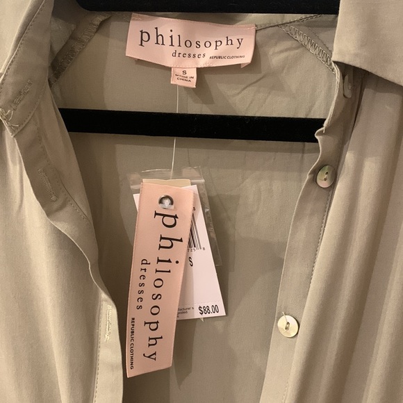 Philosophy Short Sleeve Midi Cactus Green Dress Size Small - Picture 4 of 5